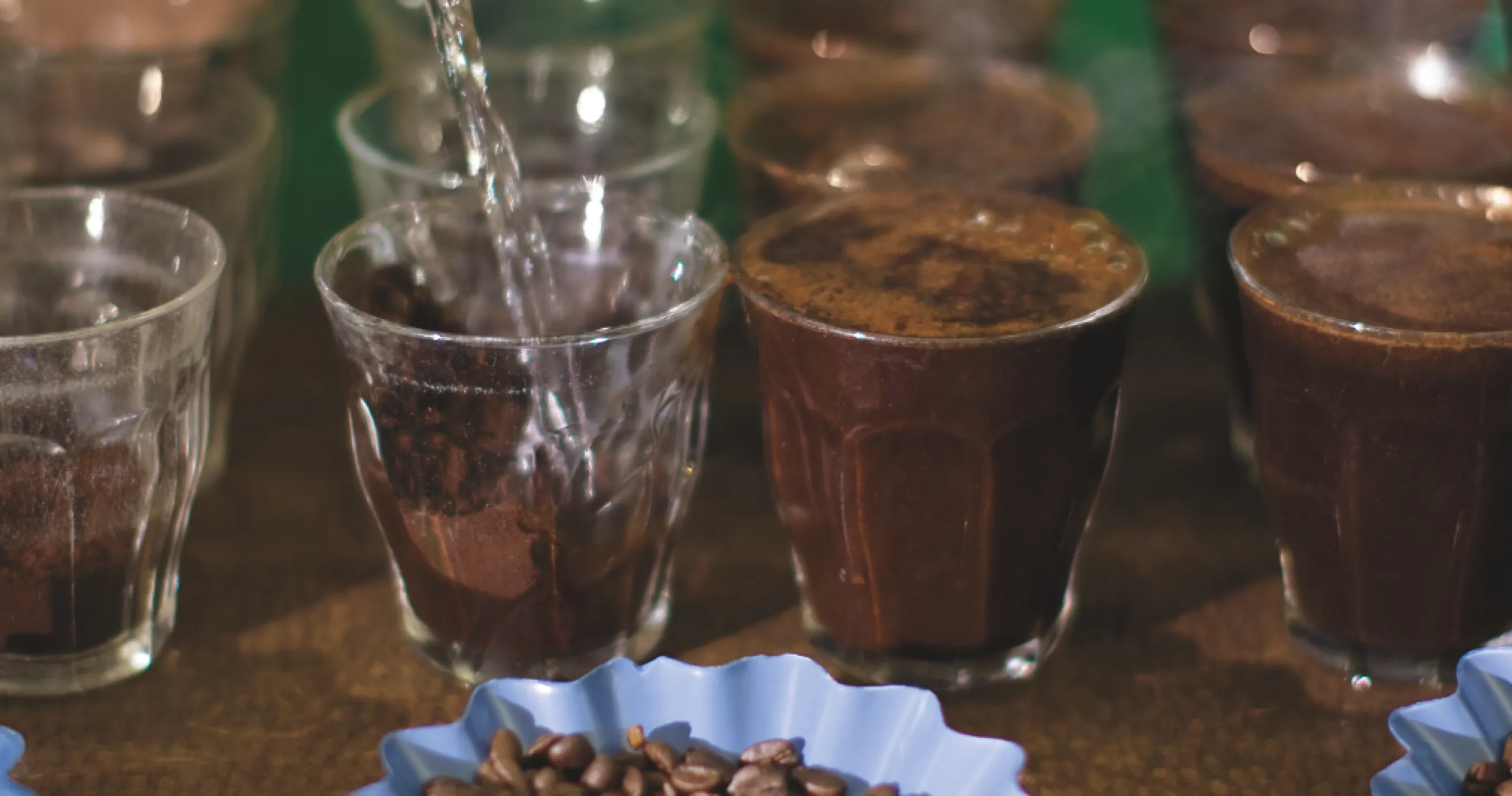 Four steps of coffee tasting